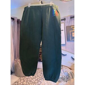 Vs Victorias secret PINK vintage green rainbow classic sweatpants joggers large